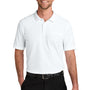 Port Authority Mens Wearever Signature Pique Short Sleeve Polo Shirt w/ Pocket - White - COMING SOON