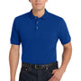 Port Authority Mens Shrink Resistant Short Sleeve Polo Shirt w/ Pocket - Royal Blue