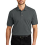 Port Authority Mens Shrink Resistant Short Sleeve Polo Shirt - Steel Grey
