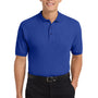 Port Authority Mens Silk Touch Wrinkle Resistant Short Sleeve Polo Shirt w/ Pocket - Royal Blue