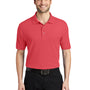 Port Authority Mens Silk Touch Wrinkle Resistant Short Sleeve Polo Shirt - Hibiscus Pink