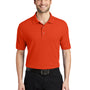 Port Authority Mens Silk Touch Wrinkle Resistant Short Sleeve Polo Shirt - Orange