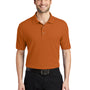 Port Authority Mens Silk Touch Wrinkle Resistant Short Sleeve Polo Shirt - Texas Orange