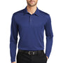 Port Authority Mens Silk Touch Performance Moisture Wicking Long Sleeve Polo Shirt - Royal Blue