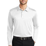 Port Authority Mens Silk Touch Performance Moisture Wicking Long Sleeve Polo Shirt - White