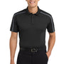 Port Authority Mens Silk Touch Performance Moisture Wicking Short Sleeve Polo Shirt - Black/Steel Grey