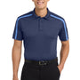 Port Authority Mens Silk Touch Performance Moisture Wicking Short Sleeve Polo Shirt - Navy Blue/Carolina Blue