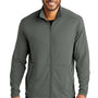 Port Authority Mens Accord Stretch Fleece Moisture Wicking Full Zip Jacket - Pewter Grey