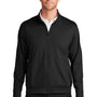 Port Authority Mens C-FREE Double Knit Moisture Wicking Full Zip Sweatshirt w/ Pockets - Deep Black