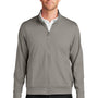 Port Authority Mens C-FREE Double Knit Moisture Wicking Full Zip Sweatshirt w/ Pockets - Smoke Grey