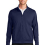 Port Authority Mens C-FREE Double Knit Moisture Wicking Full Zip Sweatshirt w/ Pockets - True Navy Blue