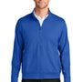 Port Authority Mens C-FREE Double Knit Moisture Wicking Full Zip Sweatshirt w/ Pockets - True Royal Blue