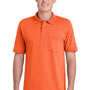 Port & Company Mens Core Stain Resistant Short Sleeve Polo Shirt w/ Pocket - Safety Orange