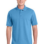Port & Company Mens Core Stain Resistant Short Sleeve Polo Shirt - Aquatic Blue