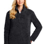 Port Authority Womens Cozy Sherpa Fleece 1/4 Zip Jacket - Charcoal Grey - Closeout