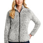 Port Authority Womens Cozy Sherpa Fleece Full Zip Jacket - Heather Grey - Closeout