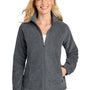 Port Authority Womens Plush Fleece Full Zip Jacket - Heather Storm Grey - NEW
