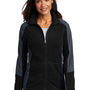 Port Authority Womens Full Zip Microfleece Jacket - Black/Battleship Grey - Closeout