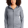 Sport-Tek Womens Tech Moisture Wicking Fleece Full Zip Hooded Sweatshirt Hoodie w/ Pockets - Heather Grey
