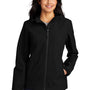 Port Authority Womens Tech Wind & Water Resistant Full Zip Hooded Rain Jacket - Deep Black - Closeout