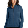Port Authority Womens Arc Pill Resistant Sweater Fleece Full Zip Jacket - Heather Insignia Blue