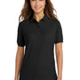 Port Authority Womens Silk Touch Wrinkle Resistant Short Sleeve Polo Shirt - Black