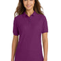 Port Authority Womens Silk Touch Wrinkle Resistant Short Sleeve Polo Shirt - Deep Berry Purple