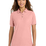 Port Authority Womens Silk Touch Wrinkle Resistant Short Sleeve Polo Shirt - Light Pink