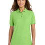 Port Authority Womens Silk Touch Wrinkle Resistant Short Sleeve Polo Shirt - Lime Green