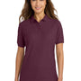 Port Authority Womens Silk Touch Wrinkle Resistant Short Sleeve Polo Shirt - Maroon