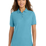 Port Authority Womens Silk Touch Wrinkle Resistant Short Sleeve Polo Shirt - Maui Blue