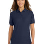 Port Authority Womens Silk Touch Wrinkle Resistant Short Sleeve Polo Shirt - Navy Blue