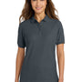 Port Authority Womens Silk Touch Wrinkle Resistant Short Sleeve Polo Shirt - Steel Grey