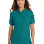Port Authority Womens Silk Touch Wrinkle Resistant Short Sleeve Polo Shirt - Teal Green