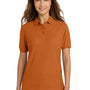 Port Authority Womens Silk Touch Wrinkle Resistant Short Sleeve Polo Shirt - Texas Orange