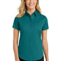 Port Authority Womens Easy Care Wrinkle Resistant Short Sleeve Button Down Shirt - Teal Green