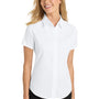 Port Authority Womens Easy Care Wrinkle Resistant Short Sleeve Button Down Shirt - White/Stone