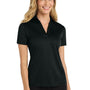 Port Authority Womens Silk Touch Performance Moisture Wicking Short Sleeve Polo Shirt - Black