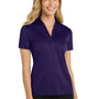 Port Authority Womens Silk Touch Performance Moisture Wicking Short Sleeve Polo Shirt - Bright Purple