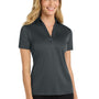 Port Authority Womens Silk Touch Performance Moisture Wicking Short Sleeve Polo Shirt - Steel Grey