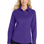Port Authority Womens Easy Care Wrinkle Resistant Long Sleeve Button Down Shirt - Purple/Light Stone