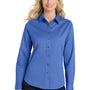 Port Authority Womens Easy Care Wrinkle Resistant Long Sleeve Button Down Shirt - Ultramarine Blue