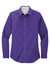 Port Authority L608 Womens Easy Care Wrinkle Resistant Long Sleeve Button Down Shirt Purple Flat Front