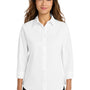 Port Authority Womens Easy Care Wrinkle Resistant 3/4 Sleeve Button Down Shirt - White