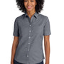 Port Authority Womens SuperPro Oxford Wrinkle Resistant Short Sleeve Button Down Shirt w/ Pocket - Black