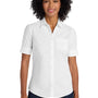 Port Authority Womens SuperPro Oxford Wrinkle Resistant Short Sleeve Button Down Shirt w/ Pocket - White