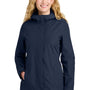 Port Authority Womens C-FREE Water Resistant Full Zip Hooded Rain Jacket - True Navy Blue