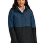 Port Authority Womens Insulated Ripstop Full Zip Hooded Jacket - Dress Navy Blue/Deep Black - COMING SOON