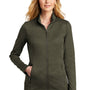 Port Authority Womens Collective Striated Fleece Full Zip Jacket - Heather Deep Olive Green - Closeout