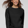 LAT Womens Relaxed Boxy Fleece Crewneck Sweatshirt - Black